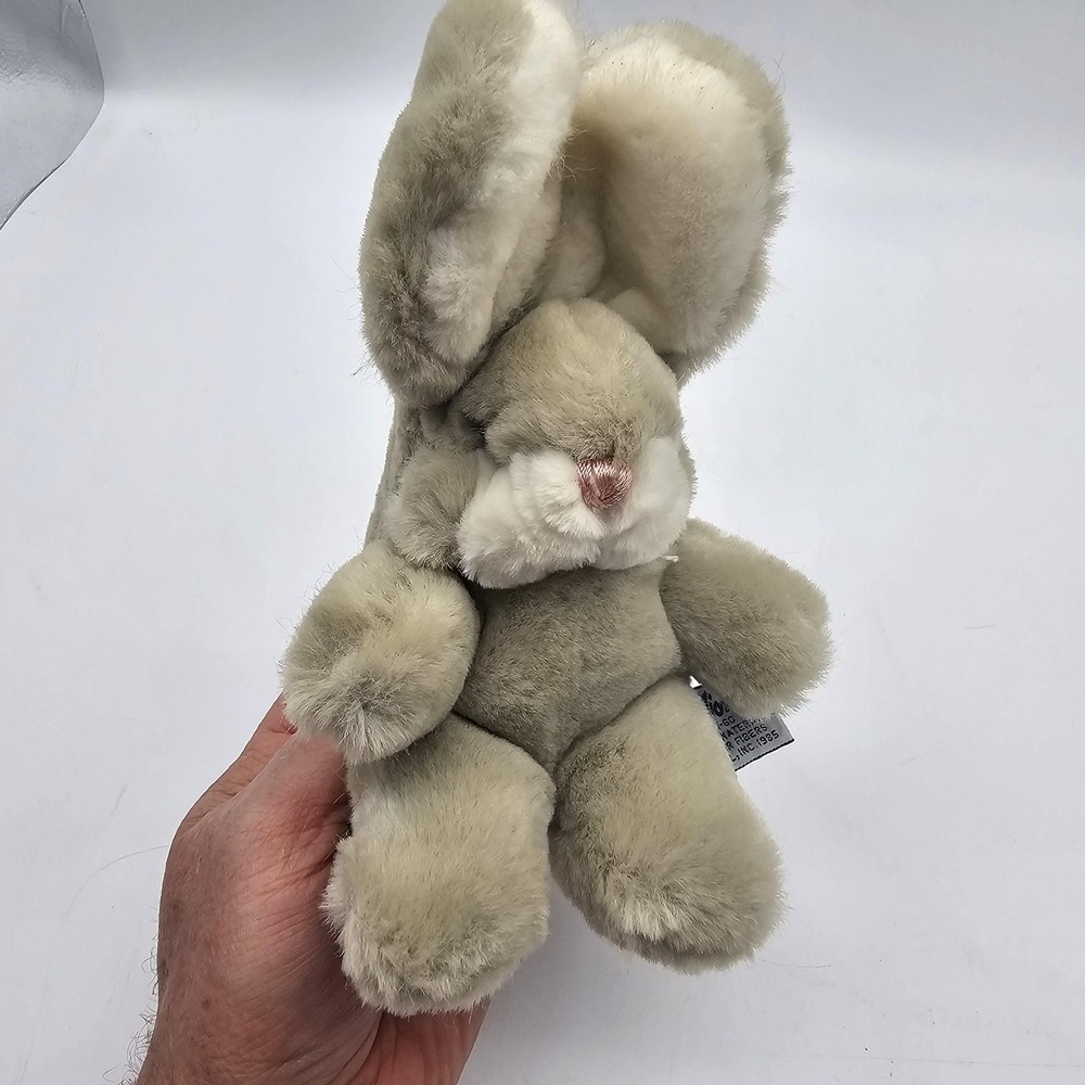 Vintage Emotions Gray Bunny Rabbit Plush Stuffed Animal‎ Toy Small Mattel Easter